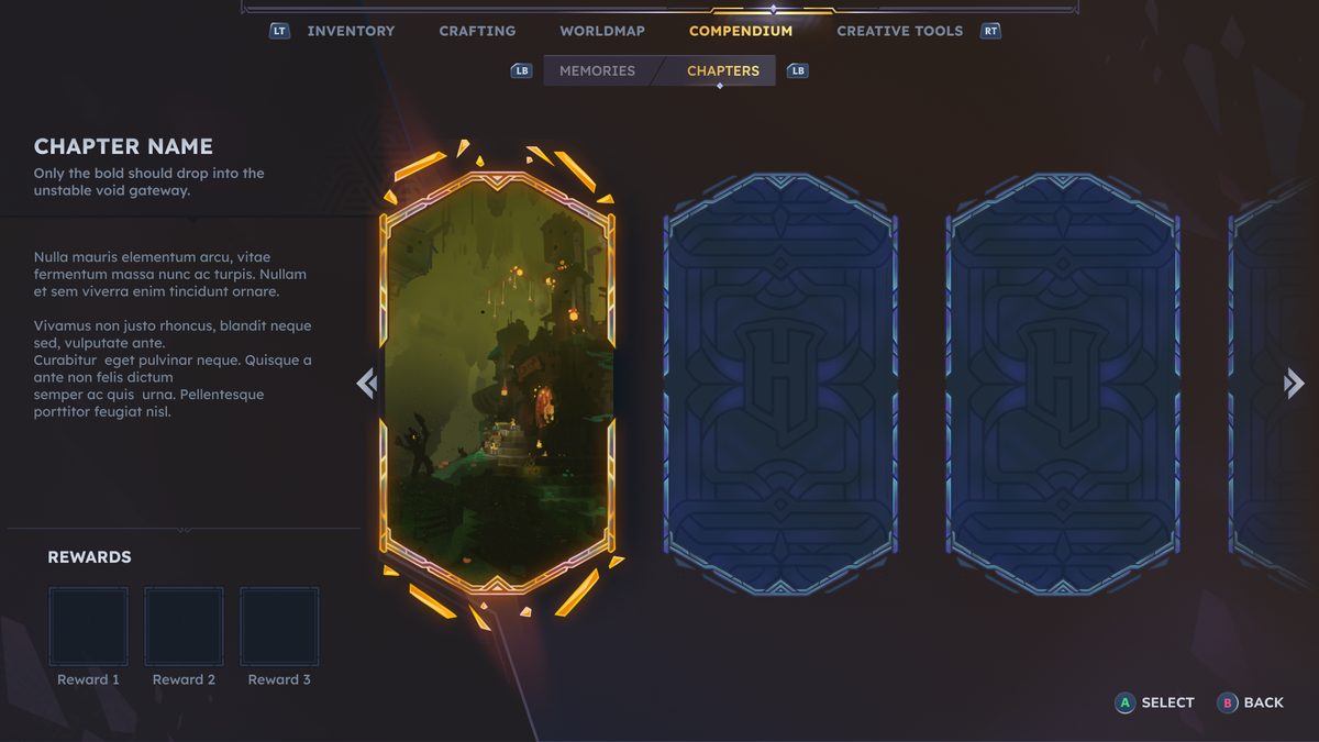 Chapter screen UI