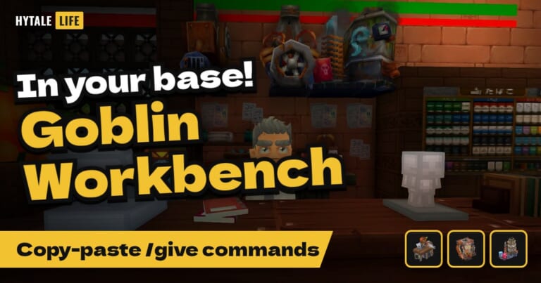Hytale Goblin Tinkerer's Workbench at Your Base: /give Commands, Enkindled Sigil & Bundled Treasure