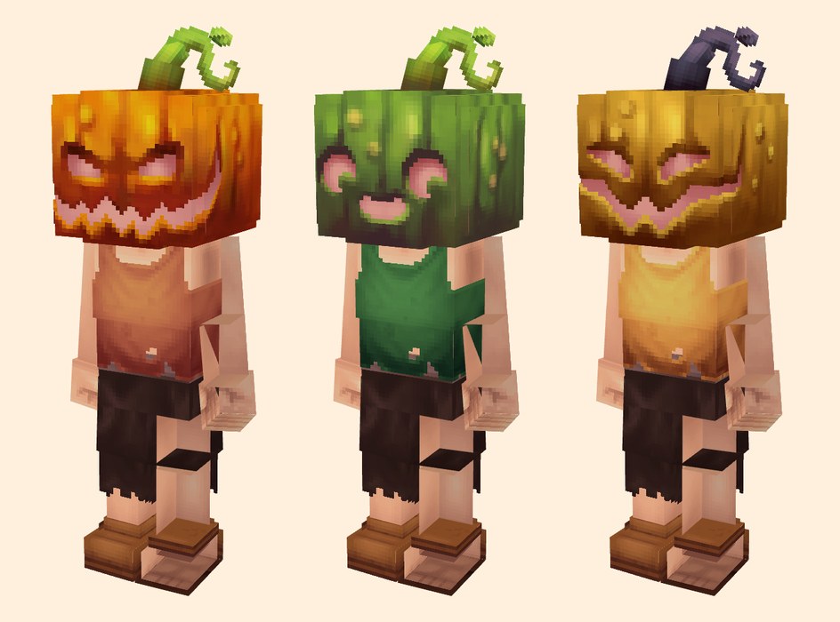 The three Pumpkin Mask faces