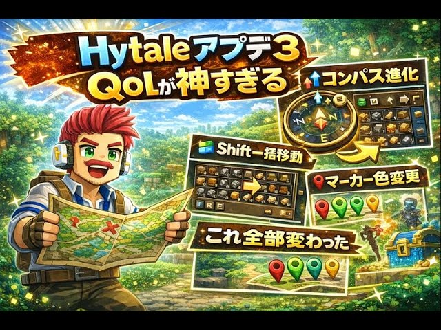 アップデート3まとめ|マップマーカー・Shift+ドラッグ一括移動・鶏小屋が序盤から